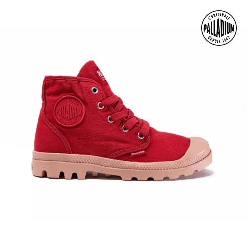 Palladium Pampa Hi Women's Boots Red | UK D710-ZAT